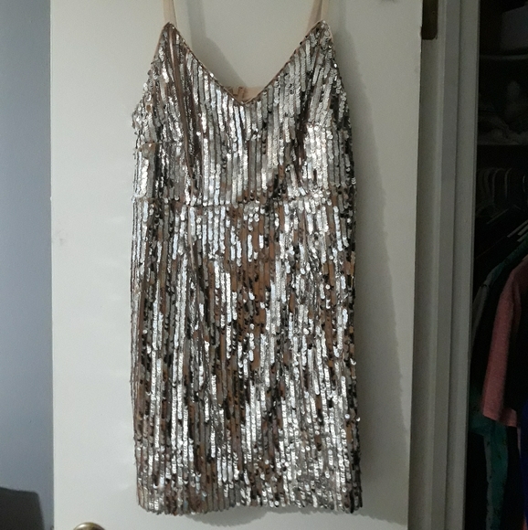 Forever 21 Dresses & Skirts - Forever 21+ Silver Sequin Dress 2x